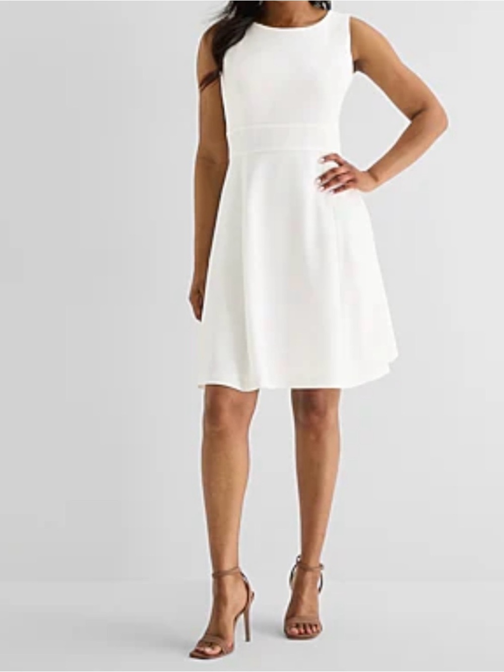 Sleeveless White A-Line Mini Dress